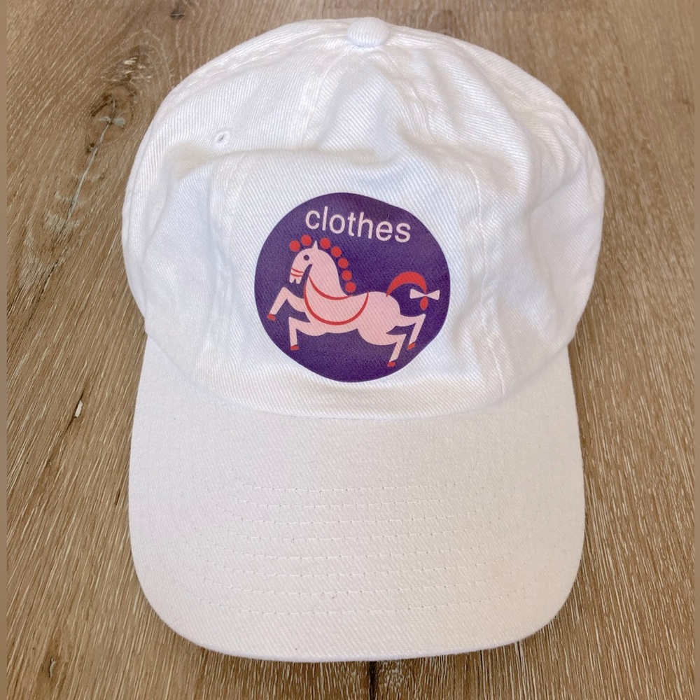 Clothes Horse Very Beautiful White Dad Hat Cap 100%Cotton High Cotton Adjustable